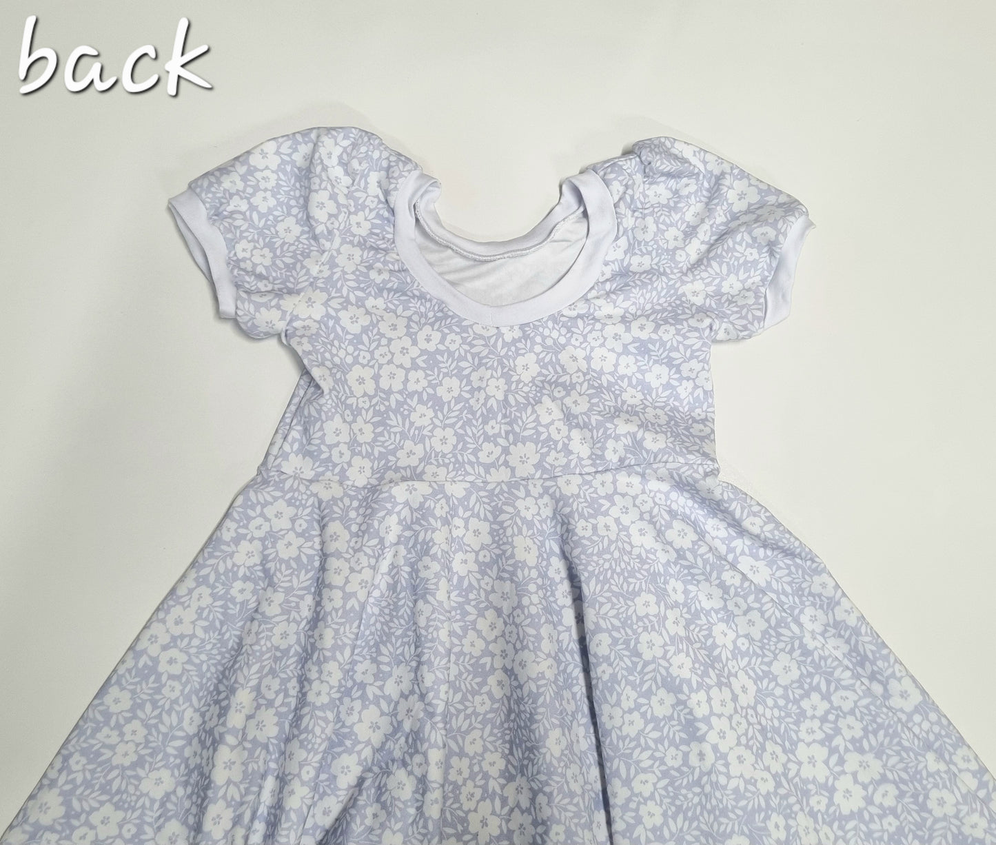 Floral Swing Dress with White Binding - size 6
