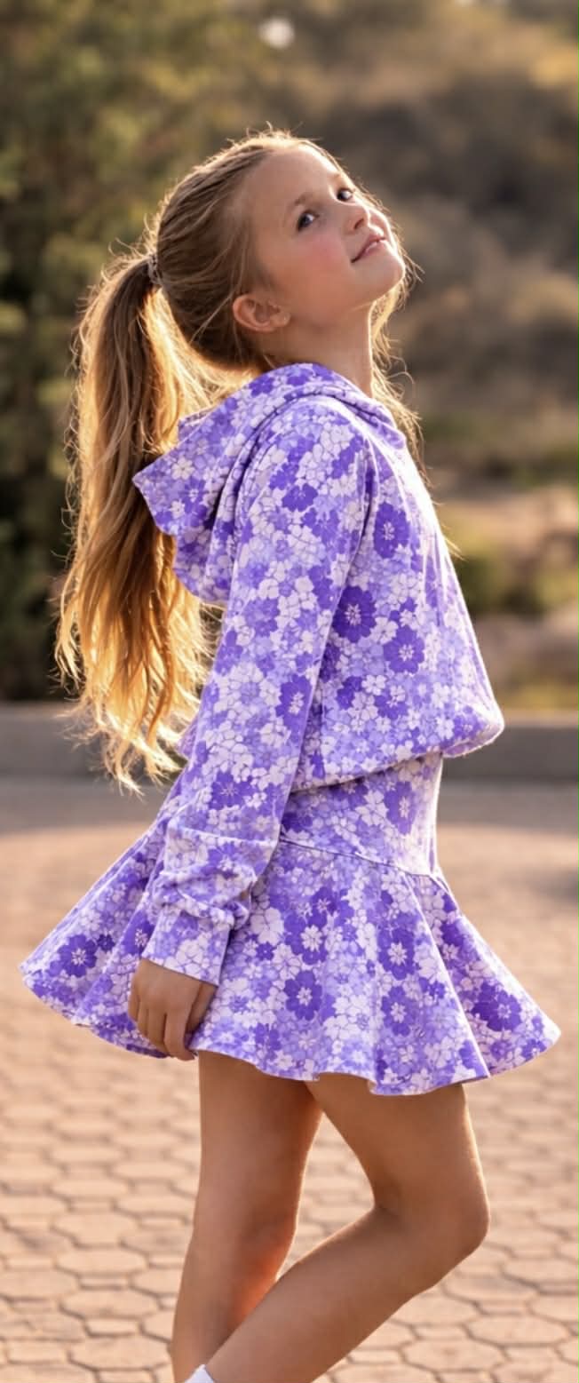 *Purple retro floral