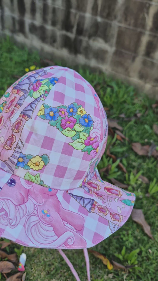 *REVERSIBLE SUN HAT - PINK GINGHAM MLP