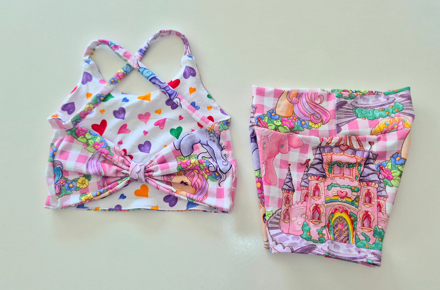 ***READY TO SHIP, size 6 crop and short bike shorts set