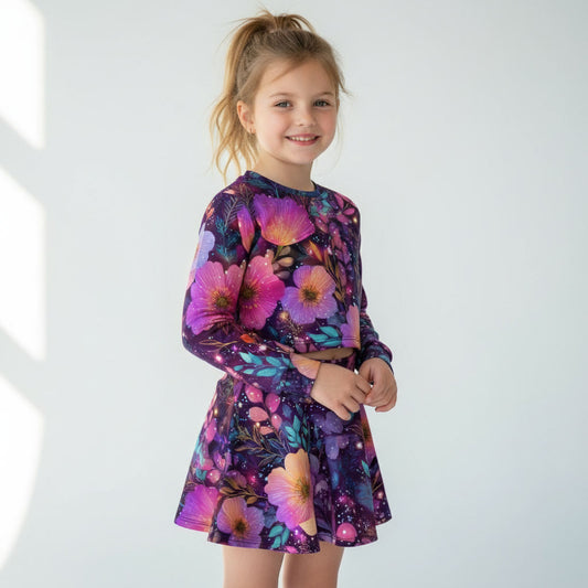 Long sleeve dress, full circle skirt -95%cotton *6-8WEEK TAT