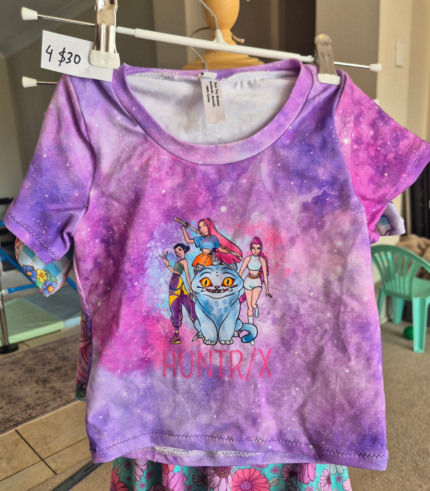 Size 4 huntrix cropped tee handmade - 95%cotton