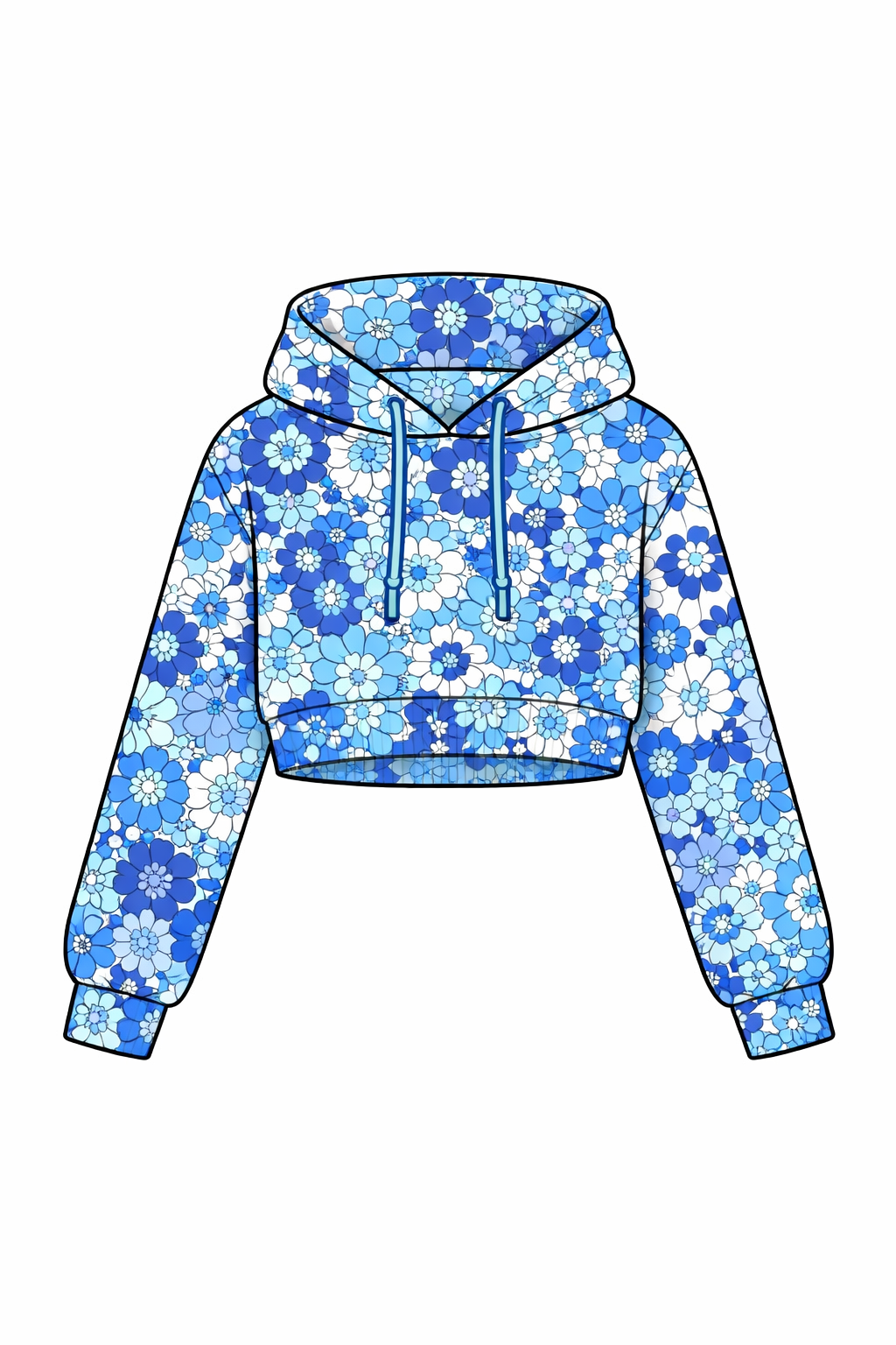 *Blue retro floral