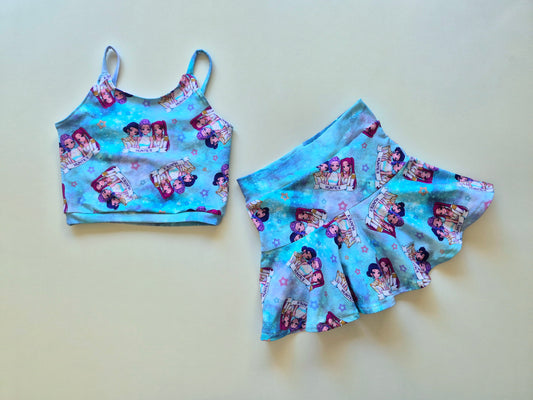 ***huntrix skort and crop set size 6 EXCLUSIVE PRINT