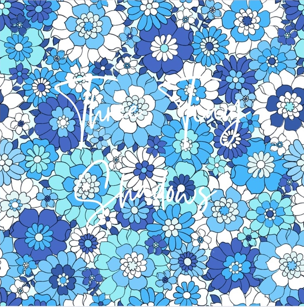 *Blue retro floral