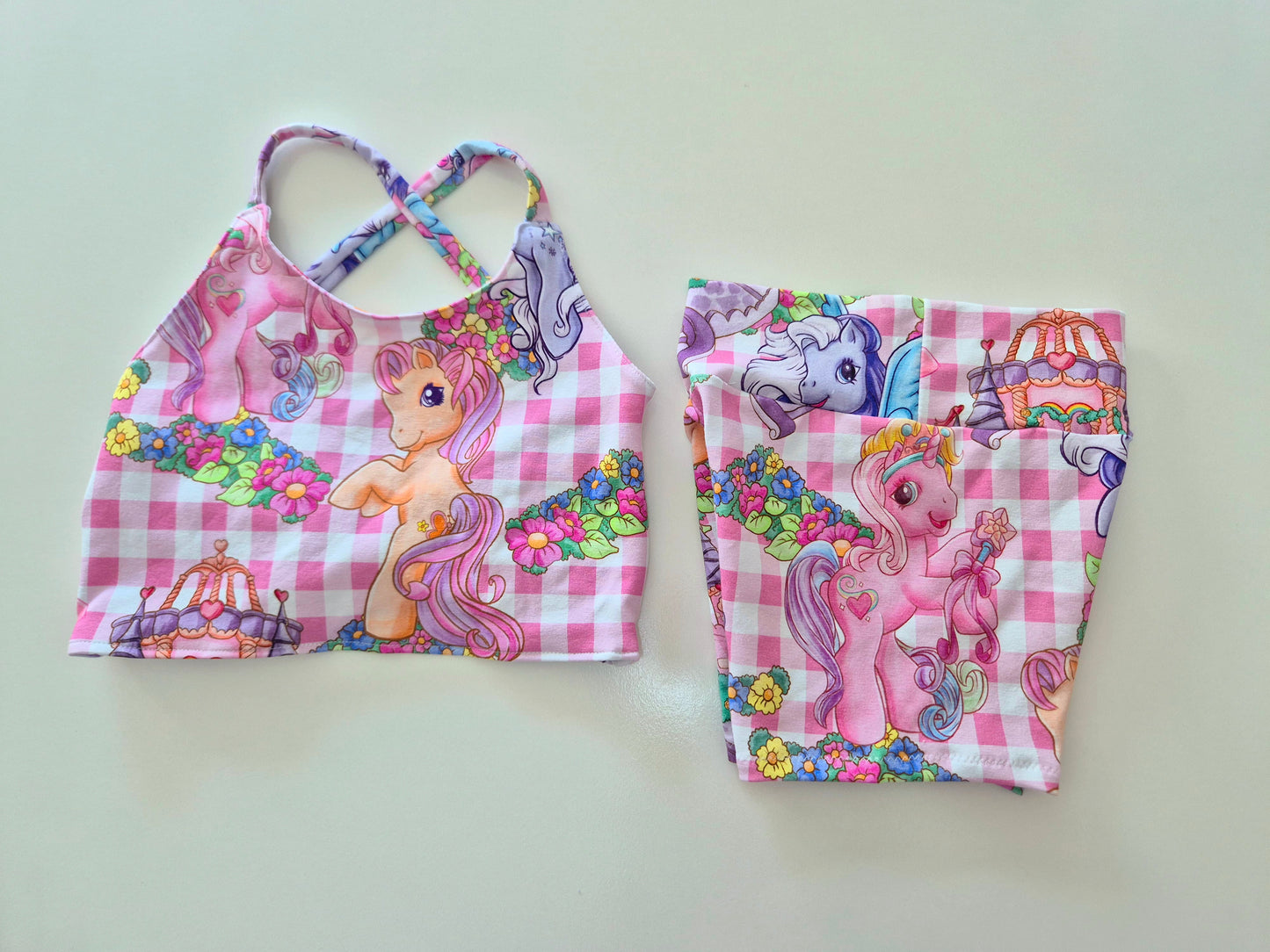 ***READY TO SHIP, size 6 crop and short bike shorts set