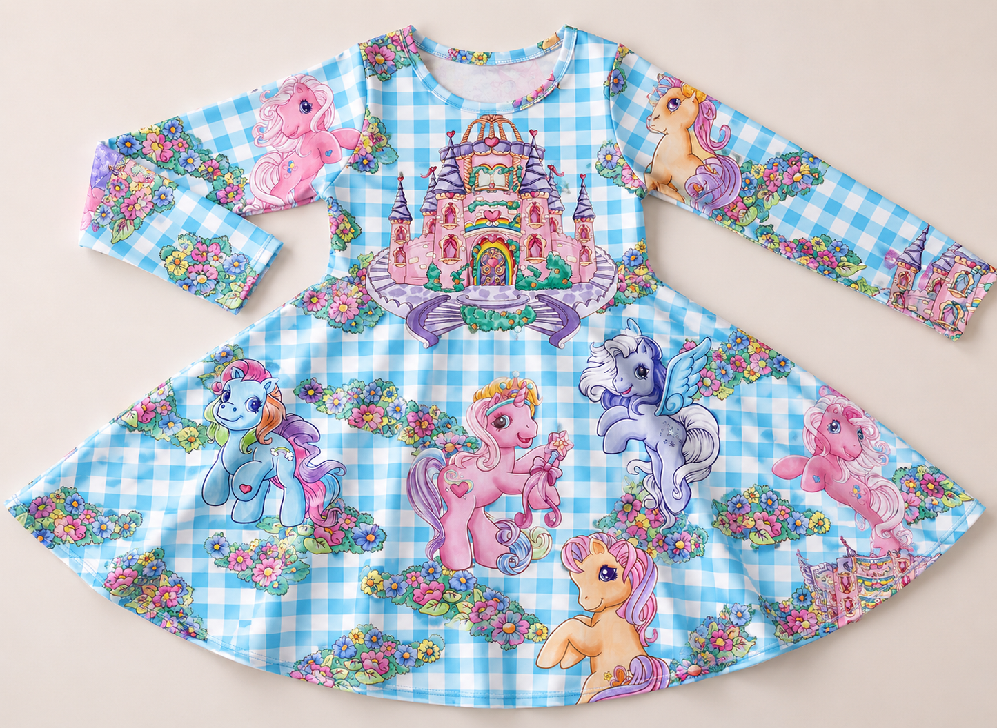 Long sleeve dress, full circle skirt -95%cotton *6-8WEEK TAT