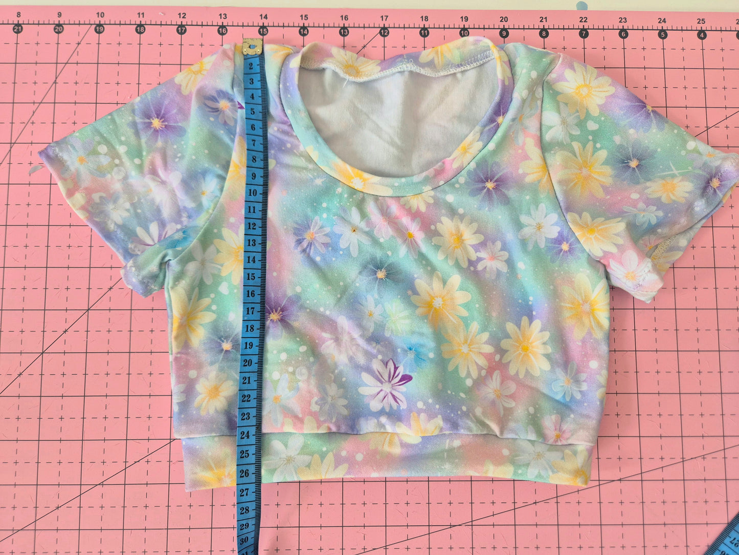 Size 6 short bike shorts and cropped bralette tee with band OOAK