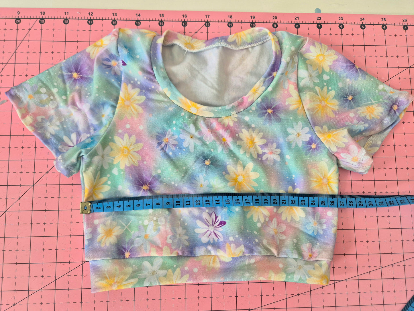 Size 6 short bike shorts and cropped bralette tee with band OOAK