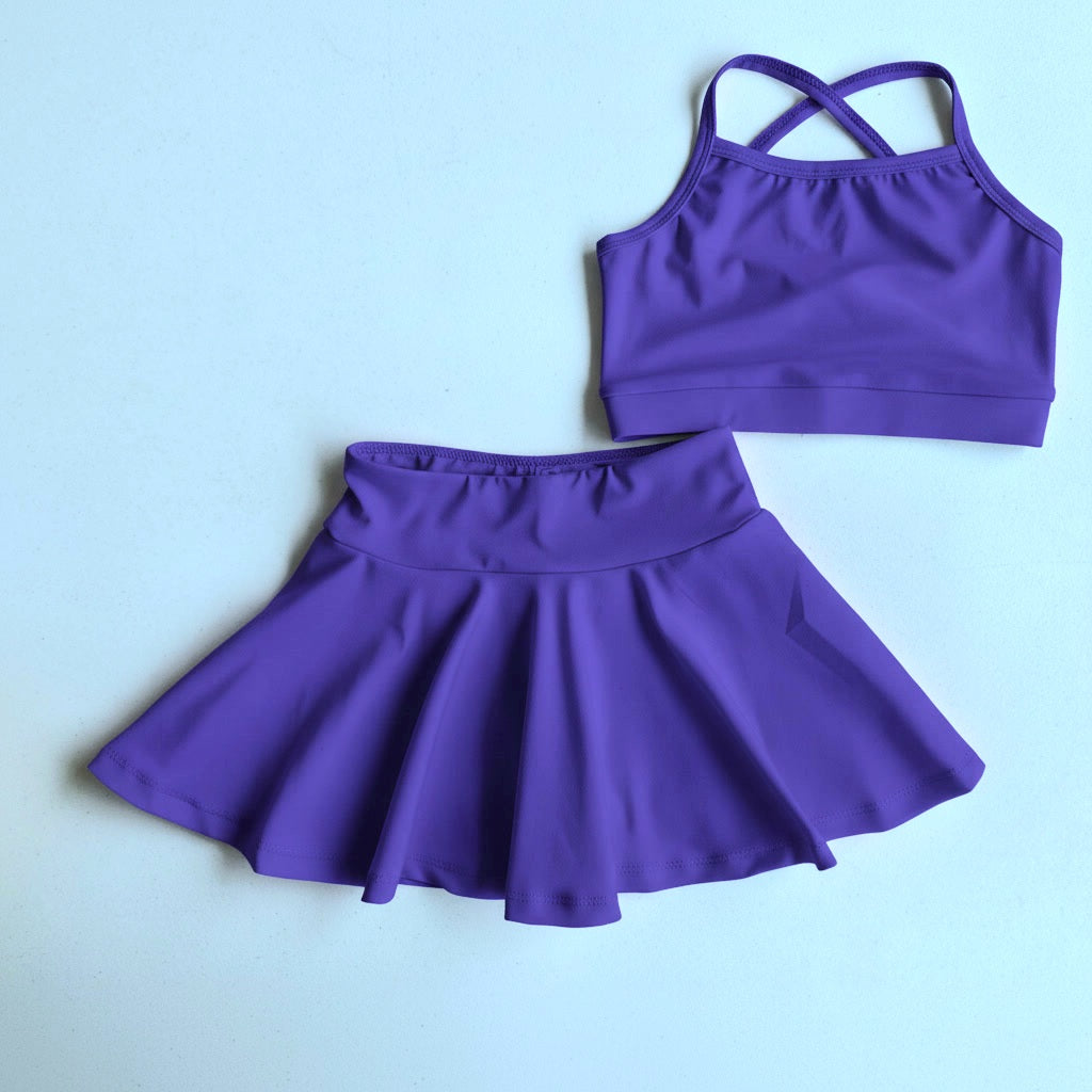 Gymnastics/dance crop and circle skirt with built-in shorts - 95%cotton *6-8WEEK TAT