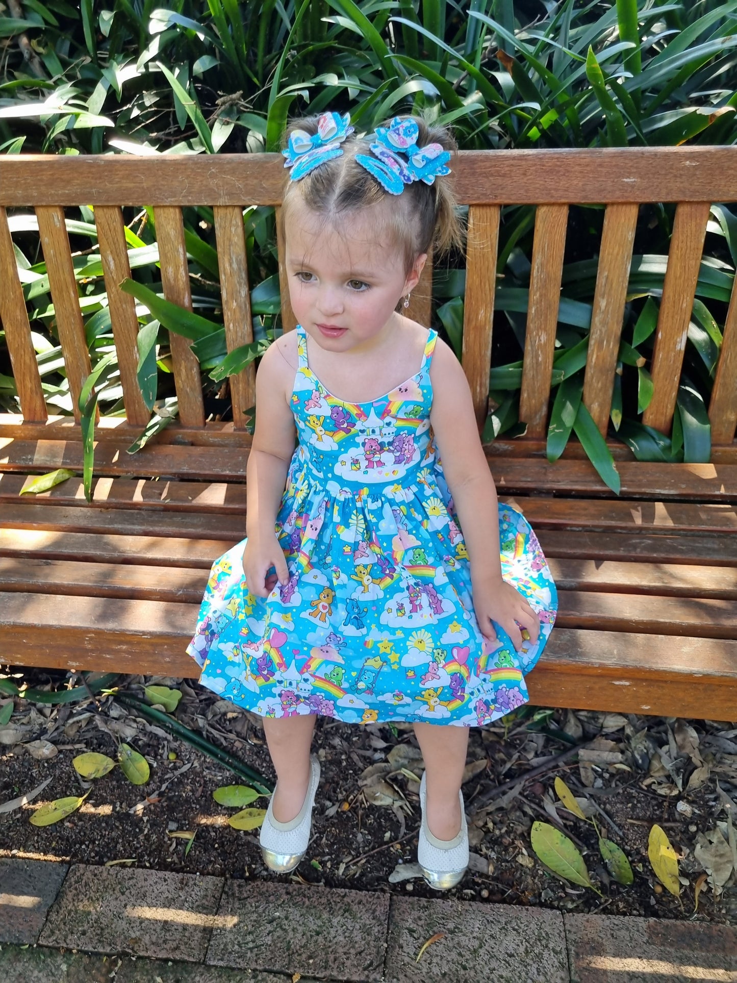 Sun dress - blue carebears